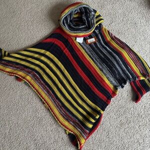 Missoni Striped Print Turtleneck Poncho